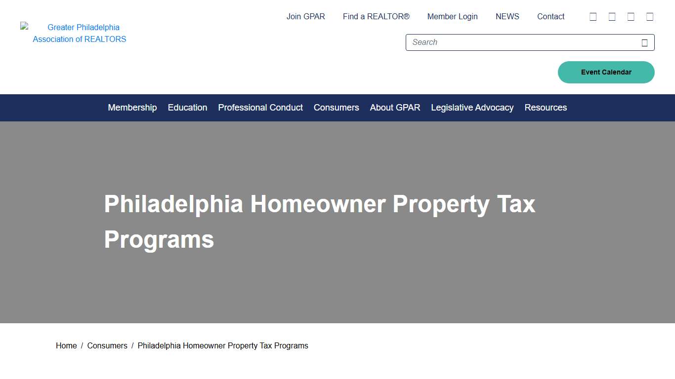 Philadelphia Homeowner Property Tax Programs - Greater Philadelphia Association of REALTORS